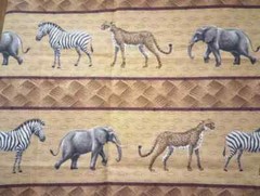 jungle animals elephant fun fabric 17.5 x 15 inch 1pc