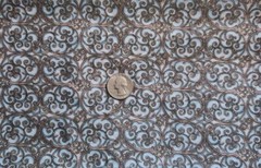 Unbranded, Blue & Golden Brown Cotton Fabric, 28″ X .50 (1/2) Yd
