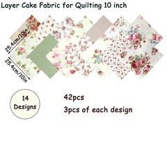 Nodsaw Layer Cakes 10 inch Squares for Quilting, 10×10 Inch Square, Multi