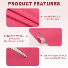63×39.4″ PU Faux Leather Vinyl Fabric Red Pink