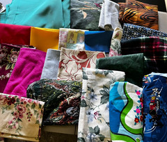 Material/Fabric Lot of 25 Assorted pcs 8 lbs of fabric Some large pieces