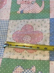 VTG Spring Mill Quilt Sewing Fabric Gingham Hearts Animals Baby HTF 1.5yds