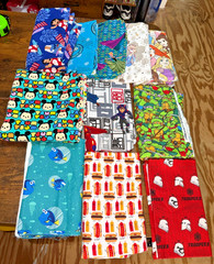 Fabric Bundle 11 Kids Cotton Fabric Panels Approx 2 Yards Each ~ New, Never Used