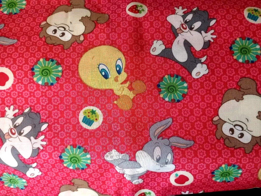 Looney Tunes Babies Bugs Fabric 13″ x 10.5″ Sewing Crafting Length Piece New