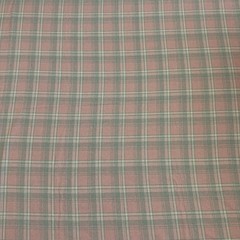 Vintage Woven Fabric 4.25 Yards Pink Gray Plaid 153×62 Reversible Lightweight