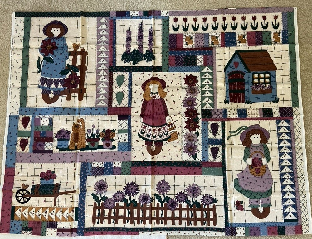 LESLIE BECK GIRLS FABRIC PANEL -36 INCHES TALL X 46 INCHES WIDE – GARDEN CABIN