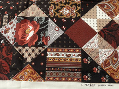 Fabric vintage VIP Cranston quilt brown material 44“ x 35“ remnant rare HTF