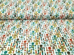 Time Warp Cotton Fabric Michael Miller Super Fred Space Aqua By the Yard