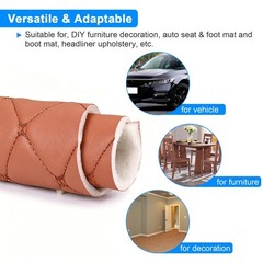 59″ W Quilted Vinyl Faux Leather Fabric Car Upholstery Home DIY 1/3/5 Yard Brown