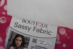 Red Heart Boutique Sassy Fabric 30 yds Polka Dotted 5.5mm Thick Pink/White