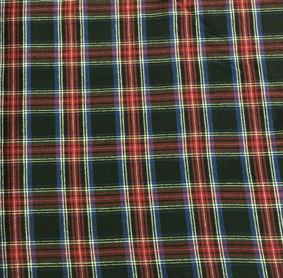 Richlin Fabric ~ Flannel Plaid ~ 55″/56″ ~ Navy/Red – per 1/2 yd