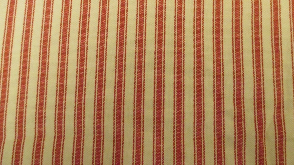 Red OFF WHITE RAILROAD STRIPE COTTON PILLOW TICKING P/Kaufman 2yd 16″ x56