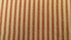 Red OFF WHITE RAILROAD STRIPE COTTON PILLOW TICKING P/Kaufman 2yd 16″ x56