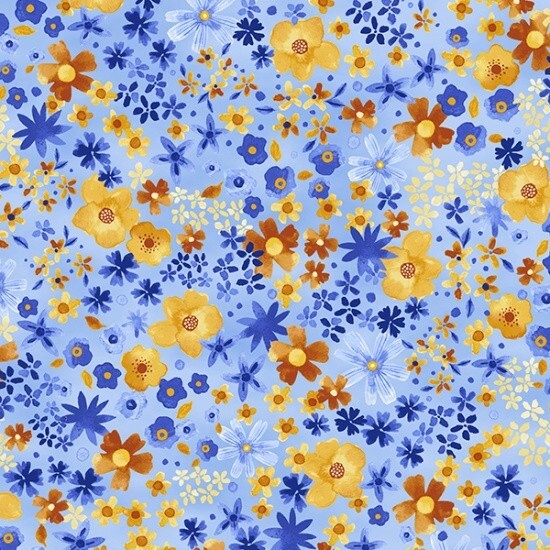 Bountiful And Blue By Hoffman Fabrics – Periwinkle Allover Floral #V5241-139