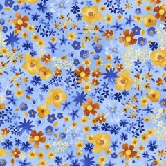 Bountiful And Blue By Hoffman Fabrics – Periwinkle Allover Floral #V5241-139