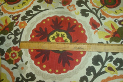 1 of 30 yds Richloom Kas Fabric Suzani style Medallion Red Upholstery 54″w BTY