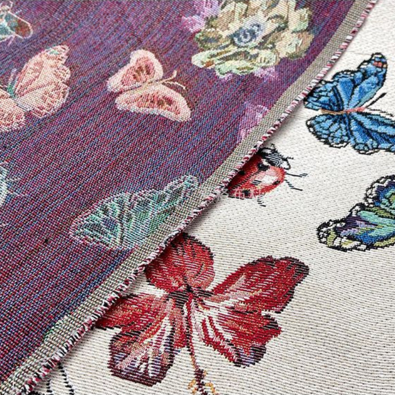 Colorfull Butterfly Jacquard Fabric DIY Skirt Coat Clothes Craft Sewing Material