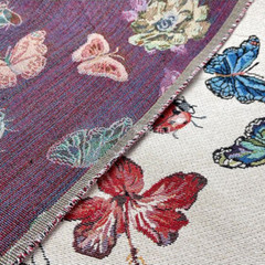Colorfull Butterfly Jacquard Fabric DIY Skirt Coat Clothes Craft Sewing Material