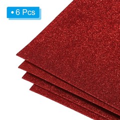 Soft Felt Sheets Glitter Self Adhesive Red Fiber 11.8″ x 7.8″ 6pcs