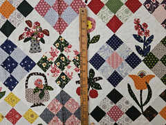 WINDHAM Fabrics CALICO GARDEN Shelburne Museum Cheater Quilt Squares 54″ L x 44″