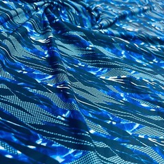 Spandex Stretch Fabric Bright Blue Abstract Print 60″ Wide by Yard for Swimwear