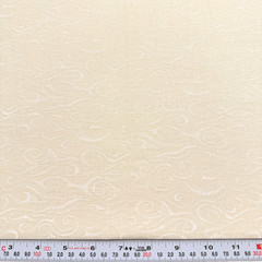 Vintage Abstract Swirls Ocean Waves Cream Cotton Fabric Remnant 15″ x 46″