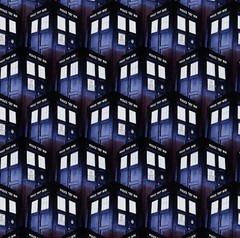 Doctor Who Police Box Custom Cotton Fabric, 57-58″ Width