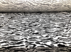 Double Brushed DTY Spandex Stretch Apparel Fabric Black White Zebra L211