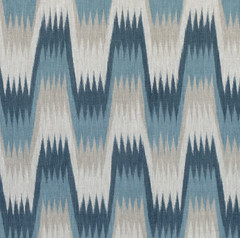 Thibaut Flame Stitch Print Fabric- Stockholm Chevron Slate Blue 2.50 yds F910241