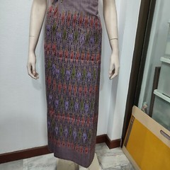 Thai Antique Silk Fabric Purple Violet Pink Hand Woven100%Pattern (For Crafting)