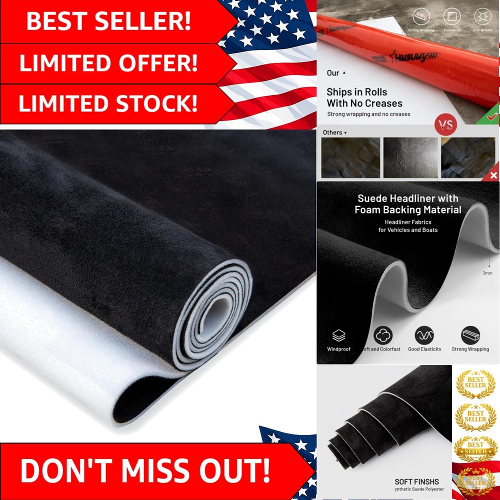 Versatile Faux Suede Auto Headliner 36″ L × 60″ W – Quick and Easy DIY Upgrade