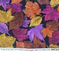 Hoffman Fabric Autumn Leaves 41” x 65” Quilting Sewing Crafts 1.8 Yards Colorful