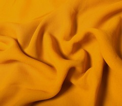 Sushila Vintage Mustard Sari Remnant Scrap Pure Georgette Silk Craft Fabric
