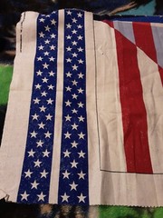 Fabric Sparkles Red White Blue 20 L X 45 W Multicolor