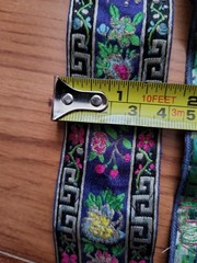 Vtg Silk Chinese brocade and jacquard ribbons Trims. Flower and Butterfly
