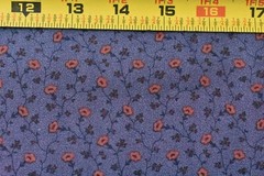 By 1/2 Yd, Orange Calico on Violet Cotton, Blue Hill/Colonial Prints/Morgan,B975