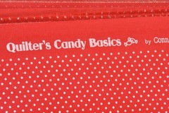 By 1/2 Yd, White Pin-Dots on Red/Connecting Threads, Quilter’s Candy Basics,V671