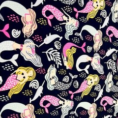 Spandex Fabric Mermaids Print 4-way Stretch 60″ wide Swimsuit By the Yard
