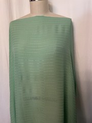 100% Silk Georgette 3D Textured Rib Stripe Sage Green Fabric 1 Yd 11″ Long 56″W