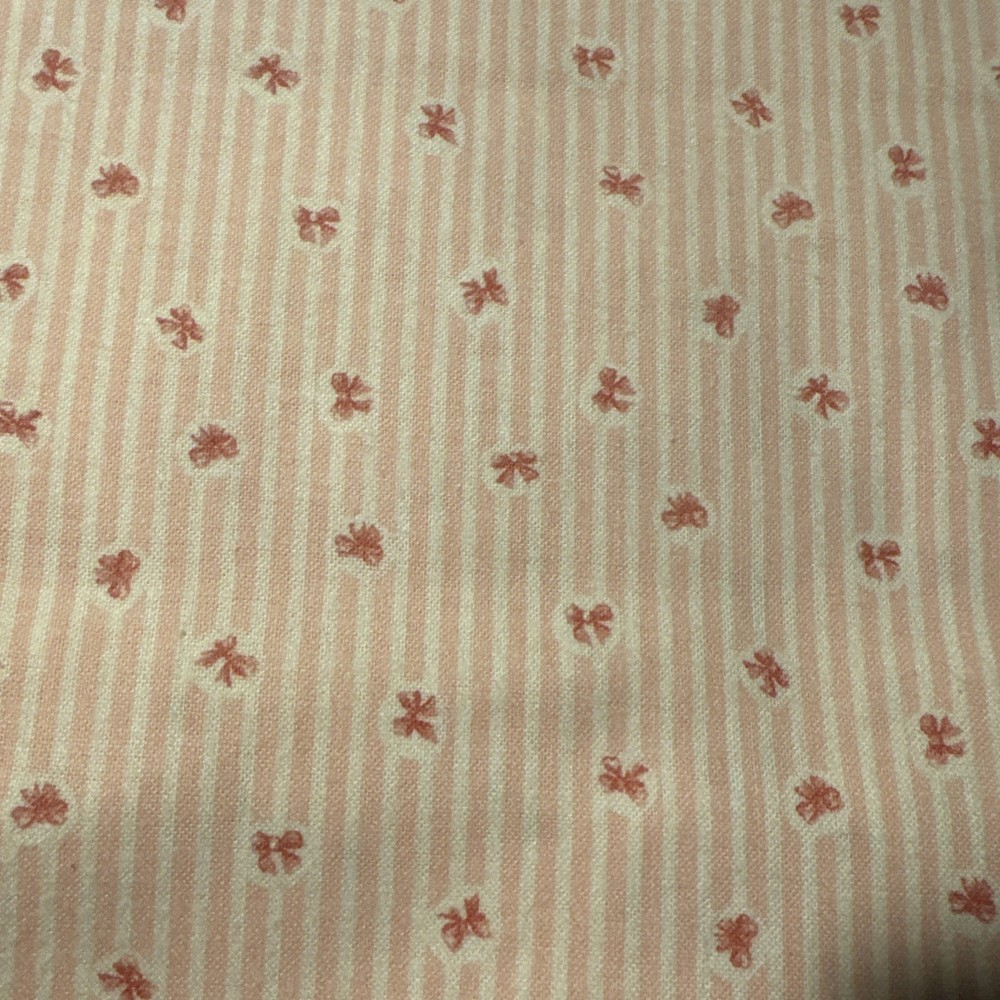 snuggle flannel fabric – 4 Yard 10” Lot- Pink Stripe With Bows
