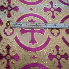 Purple Gold Metallic Brocade Fabric For Lent Resurrection Religious Liturgical