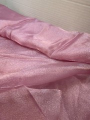 Pink Shimmer Sheer Fabric 5.5 Yards x 41” Wide Metallic Look Sewing Decor