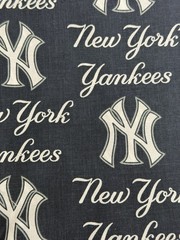 New York Yankees MLB Logo Print ~ Cotton Quilt Fabric ~ 36” x 56” Wide Fabric