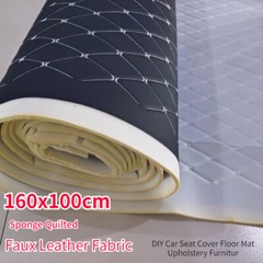 Faux Leather Fabric Sponge Quilted Car Seat Cover Mat Upholstery Material Trims