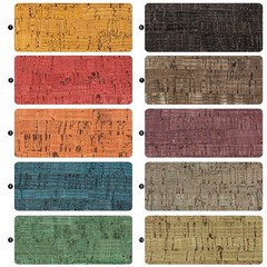 10 PCS 9×13 Faux Leather Sheets, Natural Cork Fabric, A-Print Pattern 5, DIY