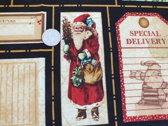 10 Labels Wilmington Christmas EMPORIUM cotton quilt fabric 11.5″ x 23″ vtg OOP