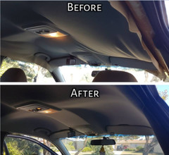 Grey Suede Foam Backed Headliner Fabric for Car Roof Panel Lining 60″ x 60″