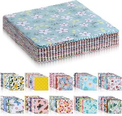 Pre-Cut 5″x5″ Multi-Color Floral Fabric Squares for Creative Quilting Projects