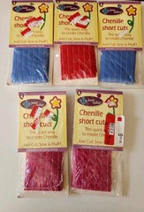 Lot of 5 June Tailor Chenille Short Cuts 216 Linear Inches Each 3 Colors New