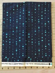 Navy blue background with teal circles of different sizes fat Quarter FQ